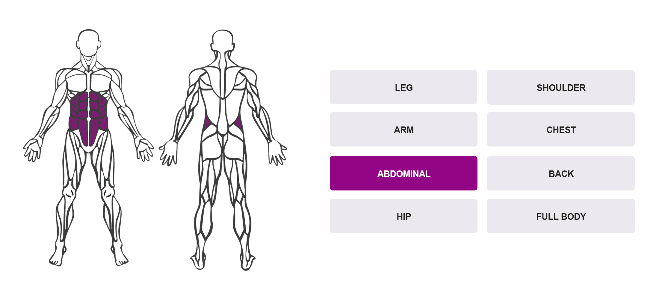 Choose By Muscle Groups - Full Body Anatomy Map