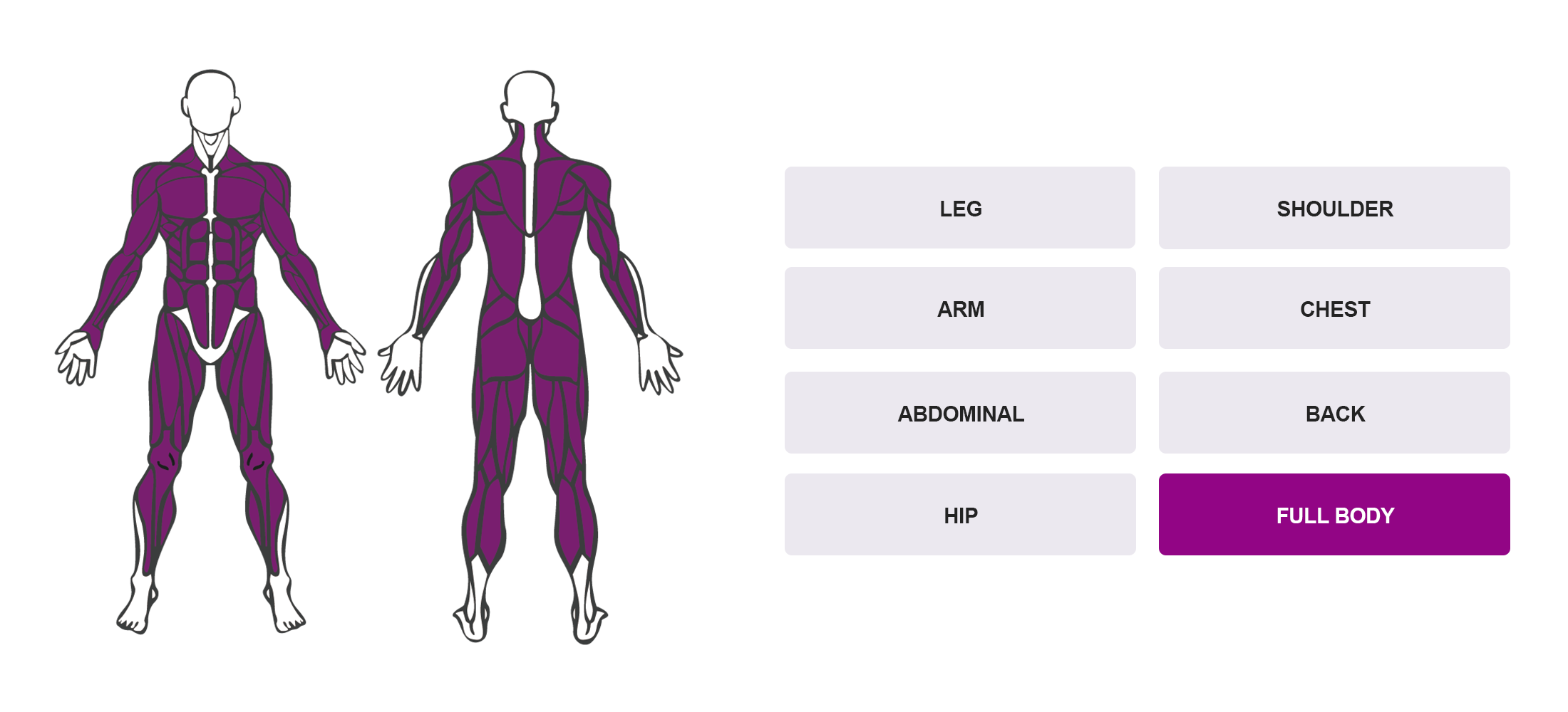 Choose By Muscle Groups - Full Body Anatomy Map