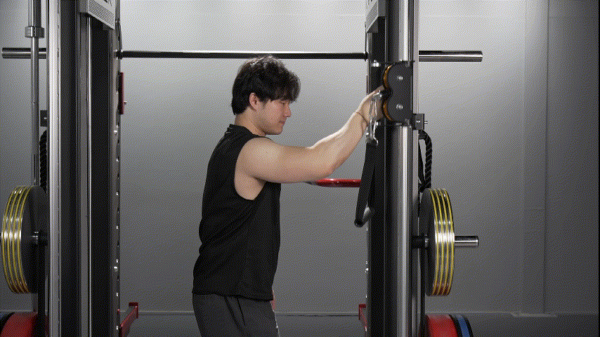 3D rendering of a human figure using a chest press machine to show ergonomic fit